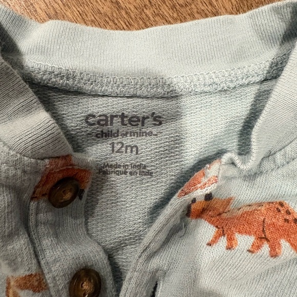 Carter's Blue Dinosaur Print Kids One Piece - Picture 2 of 2